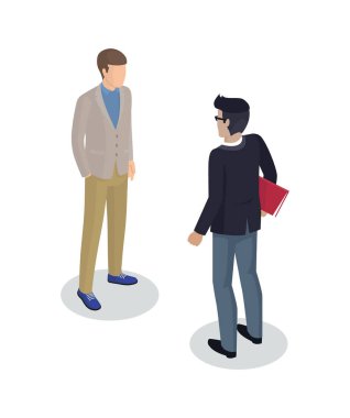 İşadamı ve istemci vektör çizim ayarla