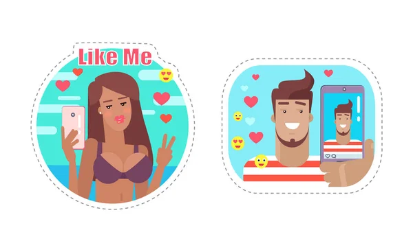 Like Me Blogger Vector para hombres y mujeres — Vector de stock