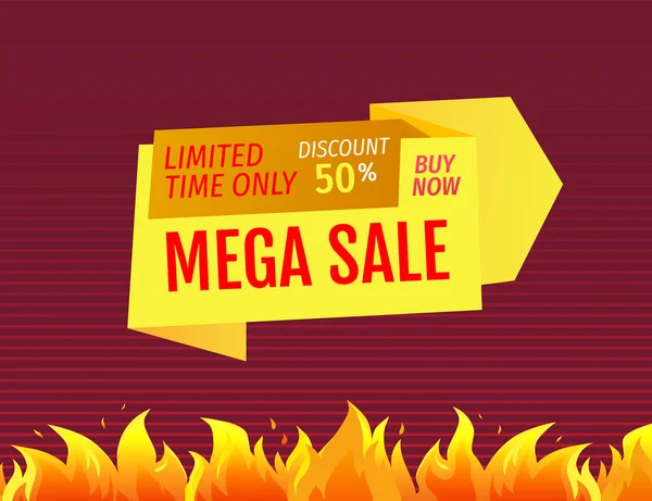 Oferta por tiempo limitado Mega Venta 50 Vector de descuento — Vector de stock