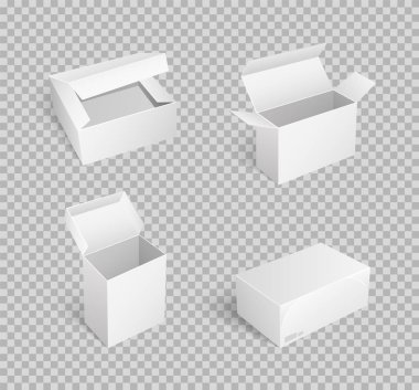 Karton kutularda açık üst boş paket vektör ile