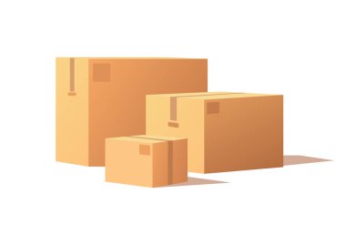 Karton paketleri vektör teslim simgeler. Parsel kutuları