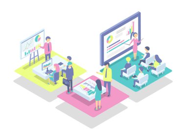 Beyaz tahta ve bilgisayar veri vektör çizim