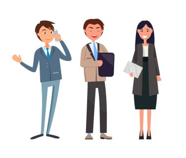 CEO, strateji şirketin CEO'su yapma. Tablet gadget'ı çalışma Yöneticisi erkek. İş toplantısı, planı, erkek ve kadın vektör tutan patron