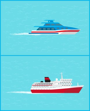 Cruise Liner ve yat bırak izleri su yelken