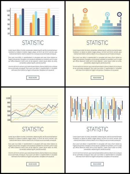 Estatísticas Fluxogramas e Infográficos com Texto — Vetor de Stock