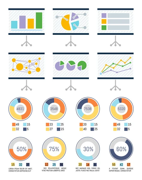 Infographic és Infocharts a tábla beállítása — Stock Vector