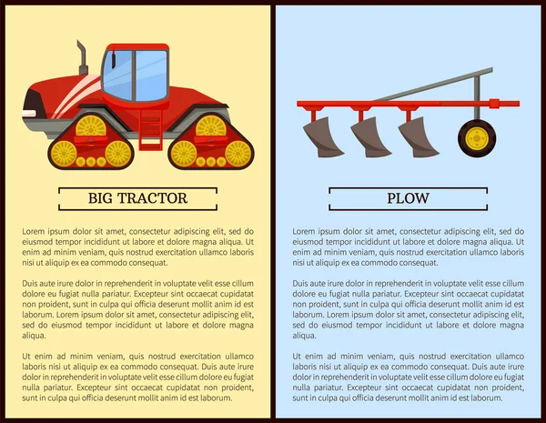 Plow Plowing Machine and Dodge Vector Illustration — Stock Vector