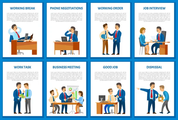 Négociations sur le téléphone portable, licenciement des travailleurs — Image vectorielle