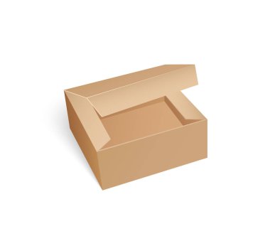 Karton kutu açık üst boş paket vektör ile