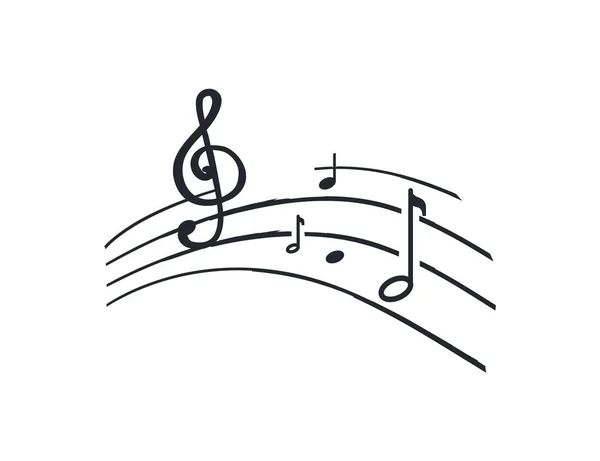 Notes de Musique et Tablature de Mélodie, Signes sonores — Image vectorielle