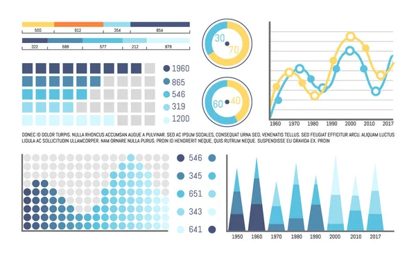 Infográficos com Timeline e Informações Visuais — Vetor de Stock