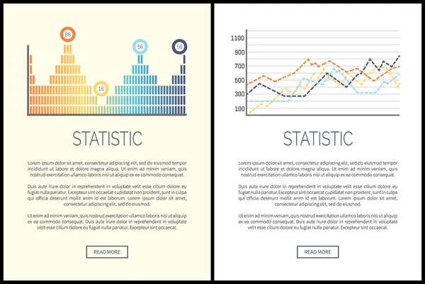 Statistique et analyse, visualisation des résultats — Image vectorielle