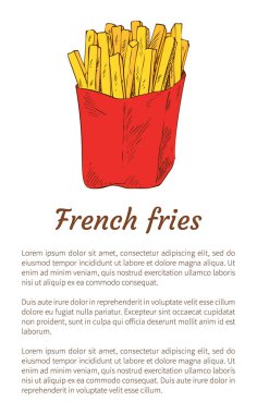 Patates kızartması beyaz zemin afiş izole