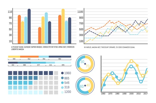 Infografica e diagrammi di flusso, informazioni diagramma torta — Vettoriale Stock