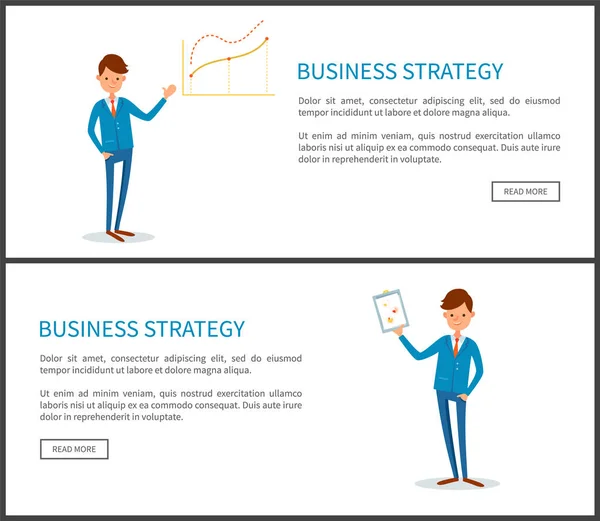 実業家によるビジネス戦略プレゼンテーション — ストックベクタ