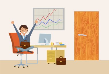 Office çalışma alanı'ndaki masası tarafından oturan işadamı