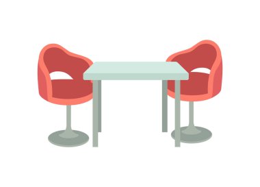 Couch and Table in Resting Room Cartoon Banner