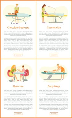 Çikolatalı vücut Spa ve manikür posterler vektör
