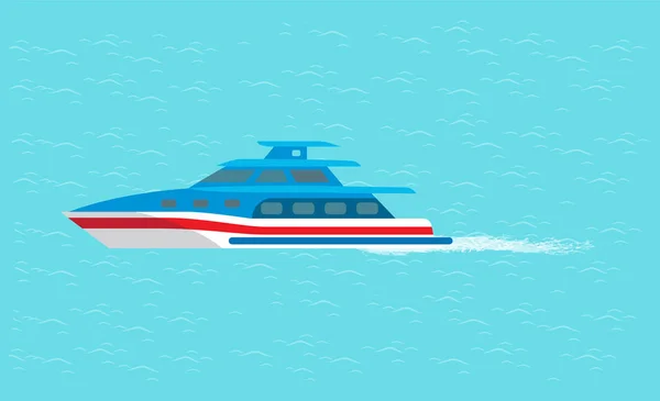 Pobřežní hlídka dopravní vozidlo plachty ve vodě — Stockový vektor