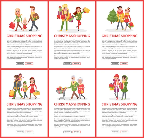 Christmas Holiday zakupy stron internetowych z tekstem — Wektor stockowy