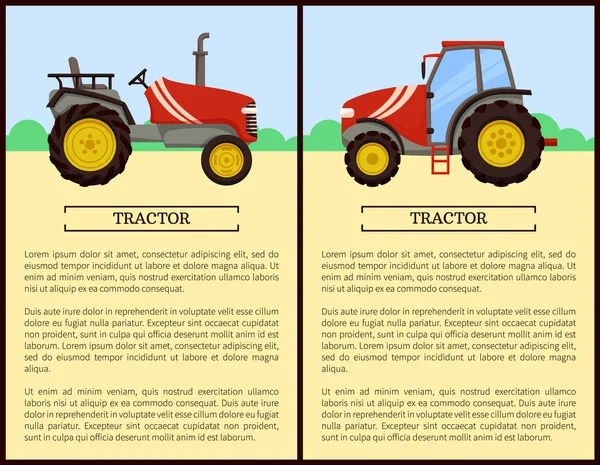Illustration vectorielle de machine agricole tracteur — Image vectorielle