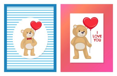 Sen ve ben oyuncak ayılar vektör seviyorum