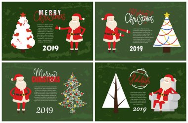 Tebrik kartı 2019 Yılbaşı tatil vektör Poster