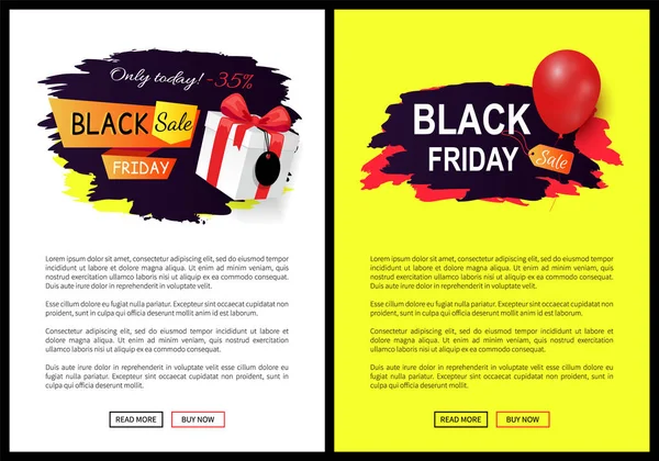 Tags de vente Black Friday, Badges publicitaires ballon — Image vectorielle