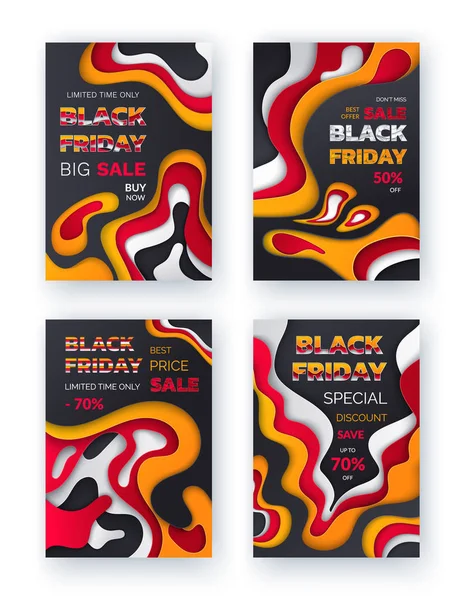 Black Friday Sale, Best Offer, Save Money Set — Stock Vector