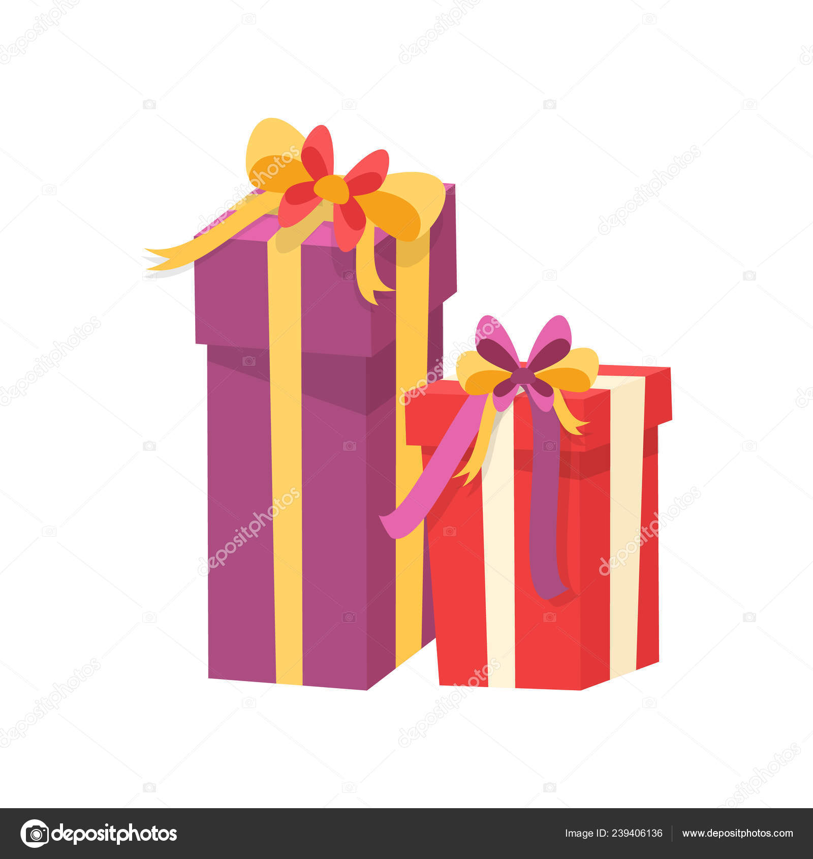 Christmas Presents Wrapped In Gift Boxes Vector Stock Vector