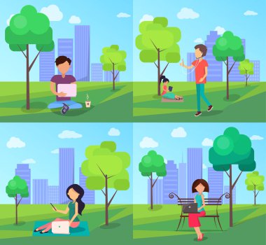 Erkek kadın ile ücretsiz Wi-Fi bölgesi'nde oturan becerikli alet