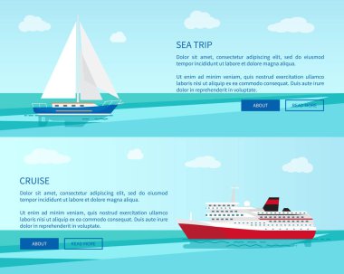 Deniz gezisi Yelkenli üzerinde ve lüks Cruise Liner üzerinde