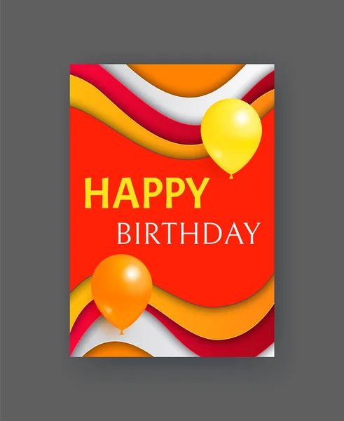 Feliz cumpleaños fiesta invitación o tarjeta de felicitación — Vector de stock