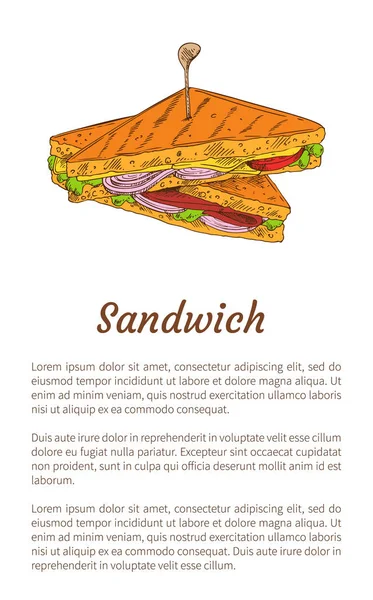 Сендвіч закуски ізольовані кольори Векторні ілюстрації — стоковий вектор