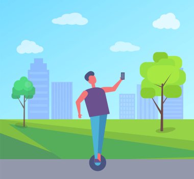 Segway ve alma Selfie Şehir Parkı kişini