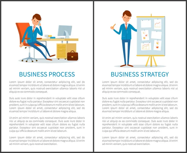 Proceso de Estrategia Empresarial, Presentación a bordo — Vector de stock