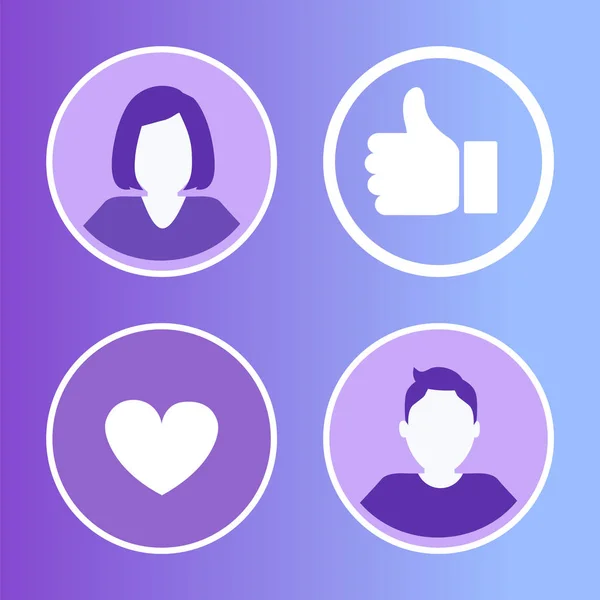 Sieci społeczne avatary zestaw ilustracji wektorowych — Wektor stockowy