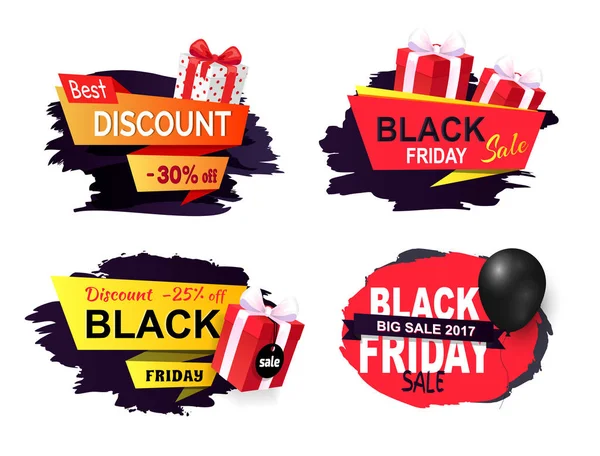 Discount and Offer on Black Friday Autumn Holiday — Stock Vector