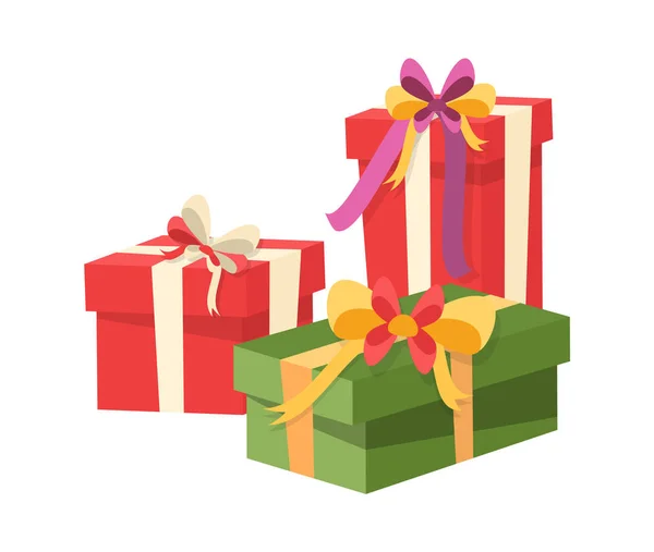 Regalos Iconos Vector Christmas Shopping Containers — Vector de stock