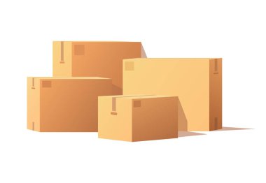 Kutular yapışkan bant, dağıtım kargo için dikdörtgen ve kare kaplar. Kare ve dikdörtgen şeklinin, küçük büyük boy paketler paketleri aktarım