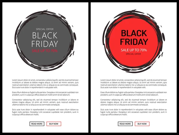 Promo Posters Black Friday Sale Vector Web Banners Online Pages — Stock Vector
