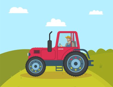 Traktör zirai araç vektör çizim