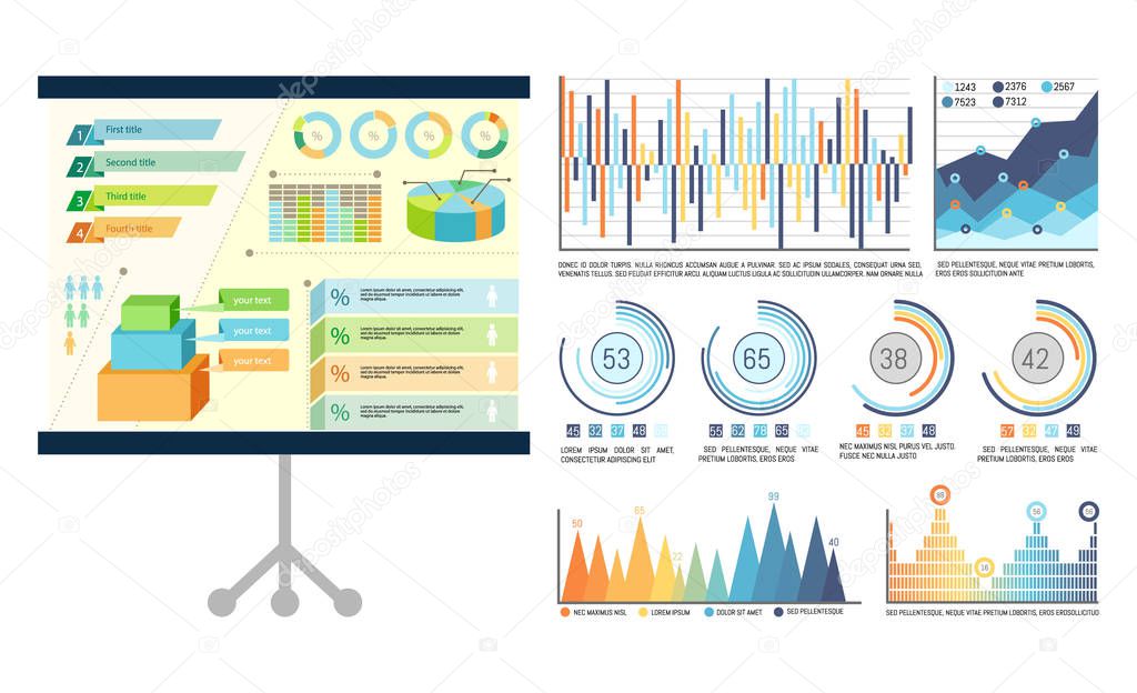 Infographics on Presentation Board, Whiteboard