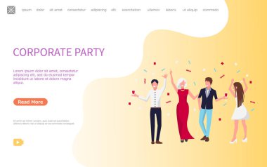 Ekip çalışması vektör kutlayan şirket parti insanlar