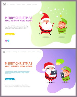 Noel Baba ve Elf Holly Jolly tebrik kartı