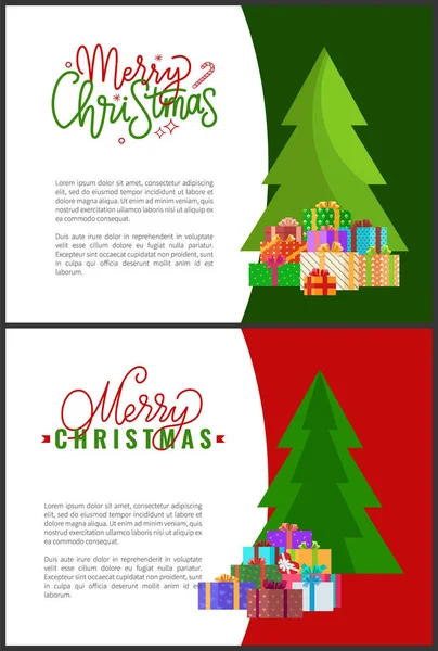 Merry Christmas Wishes on Holiday Invitation Templates — Stock Vector