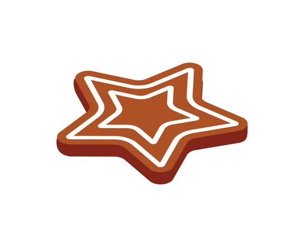 Icona con biscotto al forno vettoriale di pan di zenzero isolata — Vettoriale Stock