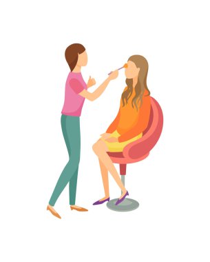 Güzellik Salonu çizgi film afiş yordamda makyaj