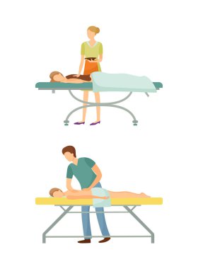 Spa Salon çikolata ve masaj simgeler vektör ayarla