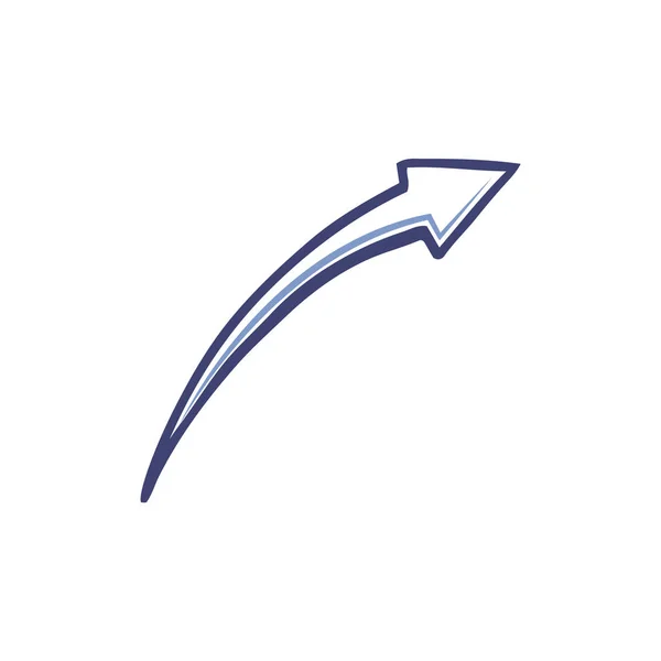 Freccia puntando in alto a destra Indicatore Art Line — Vettoriale Stock